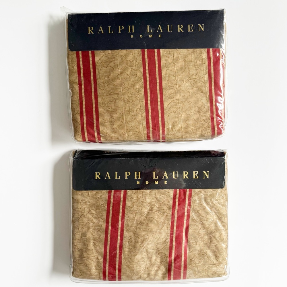 Ralph Lauren Vintage Bertrand Striped Sateen Sheet Set | QUEEN NWT